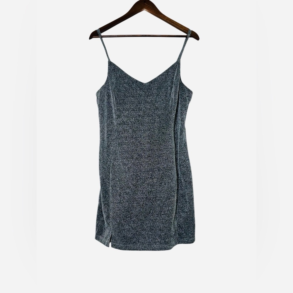 Lulus Vamped Up Silver Sparkly Sleeveless Mini Dress XL Cocktail Party A-Line